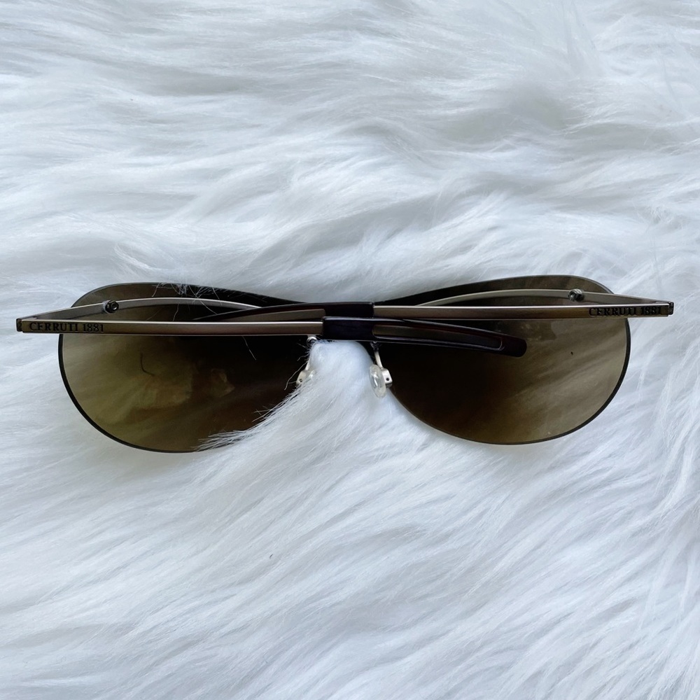 Cerruti 1881 Brown Lense Rimless Wrap Metal Arm Sunglasses C7217 A 120 - Picture 2 of 9